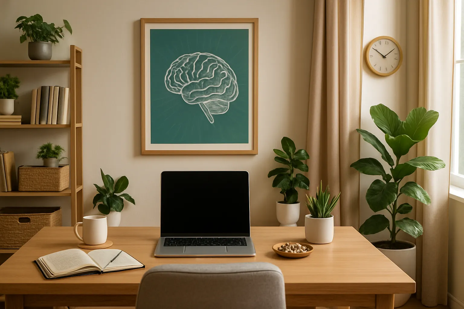Ambiente de Estudo e Produtividade Otimizada Ambiente de trabalho moderno otimizado para máxima produtividade e foco mental