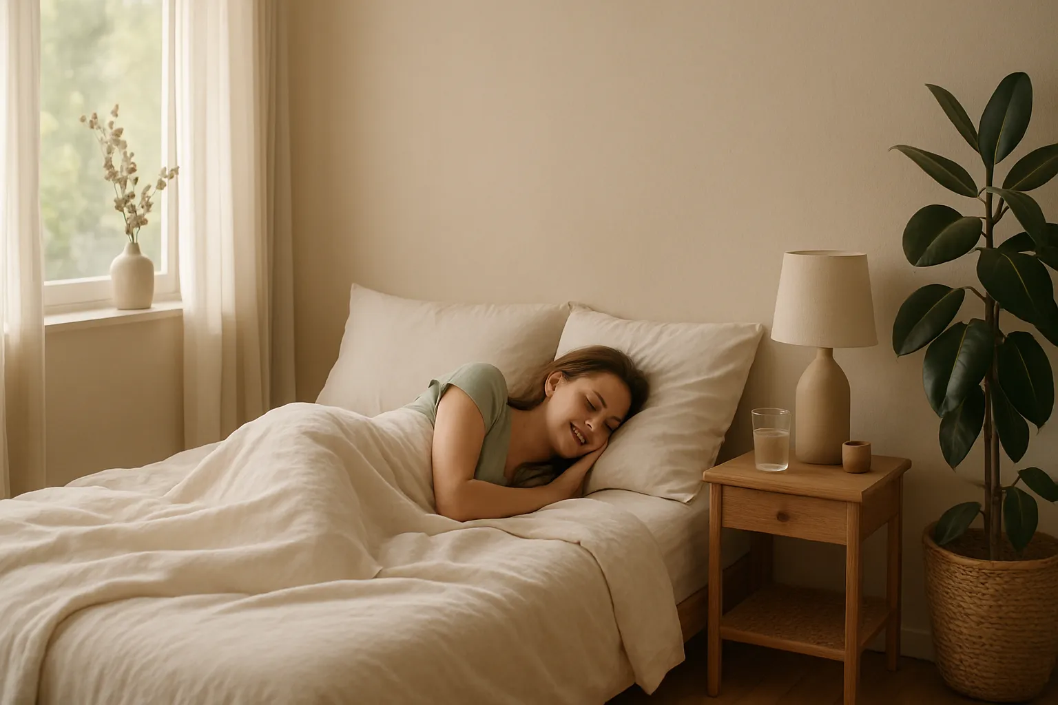 Estilo de Vida Saudável para Equilíbrio Hormonal Ambiente doméstico tranquilo e saudável que promove o equilíbrio hormonal e bem-estar feminino