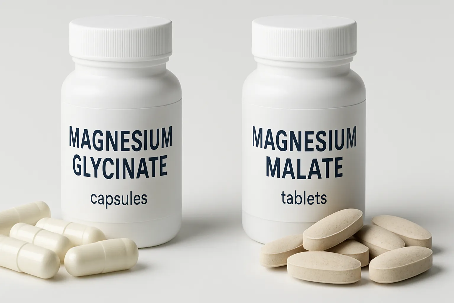 Diferentes tipos de suplementos de magnésio em apresentação técnica e científica