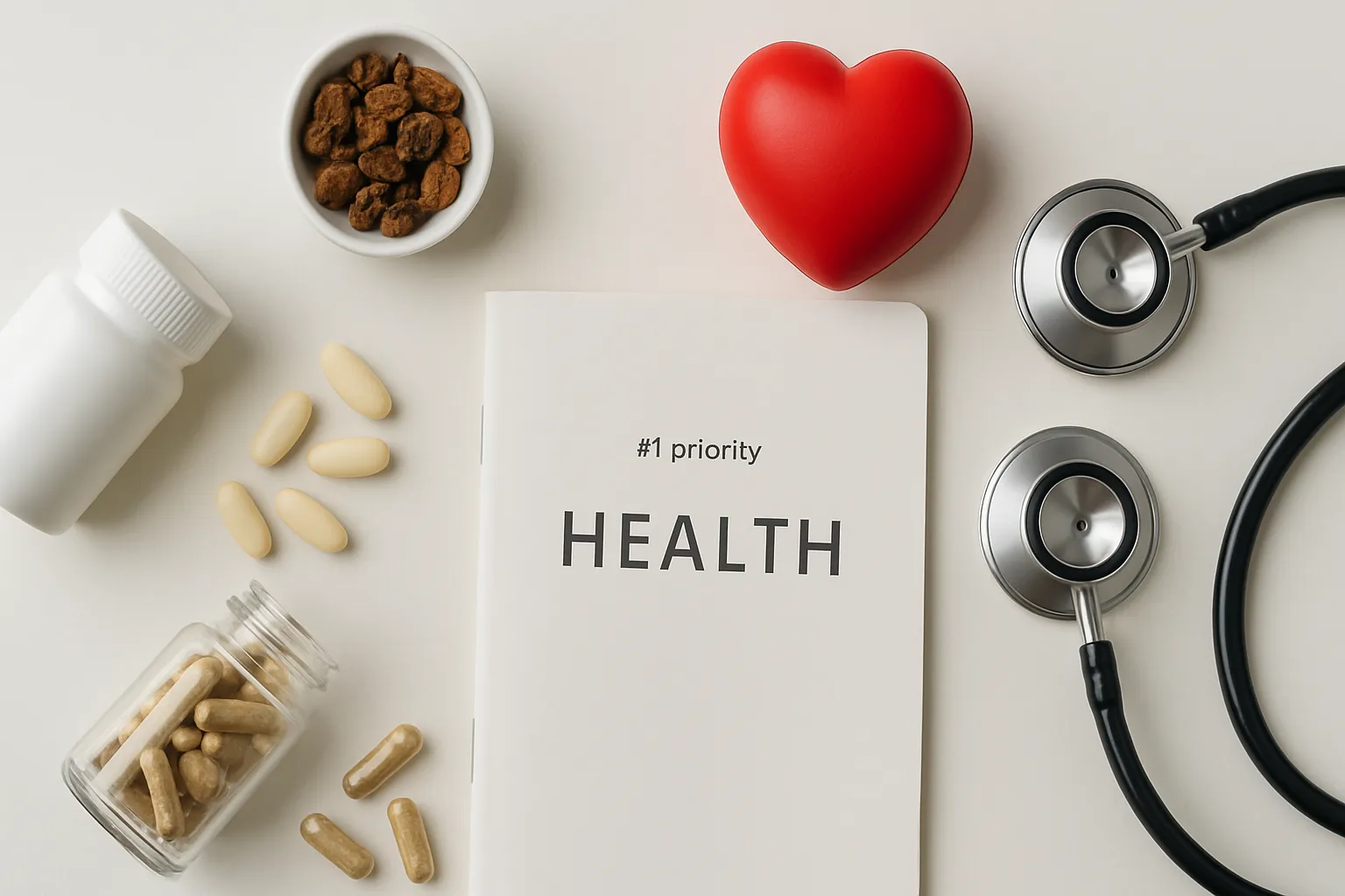 Alimentos ricos em potássio organizados em flat lay Vista superior de alimentos ricos em potássio como banana, abacate, espinafre, batatas e leguminosas organizados em superfície branca