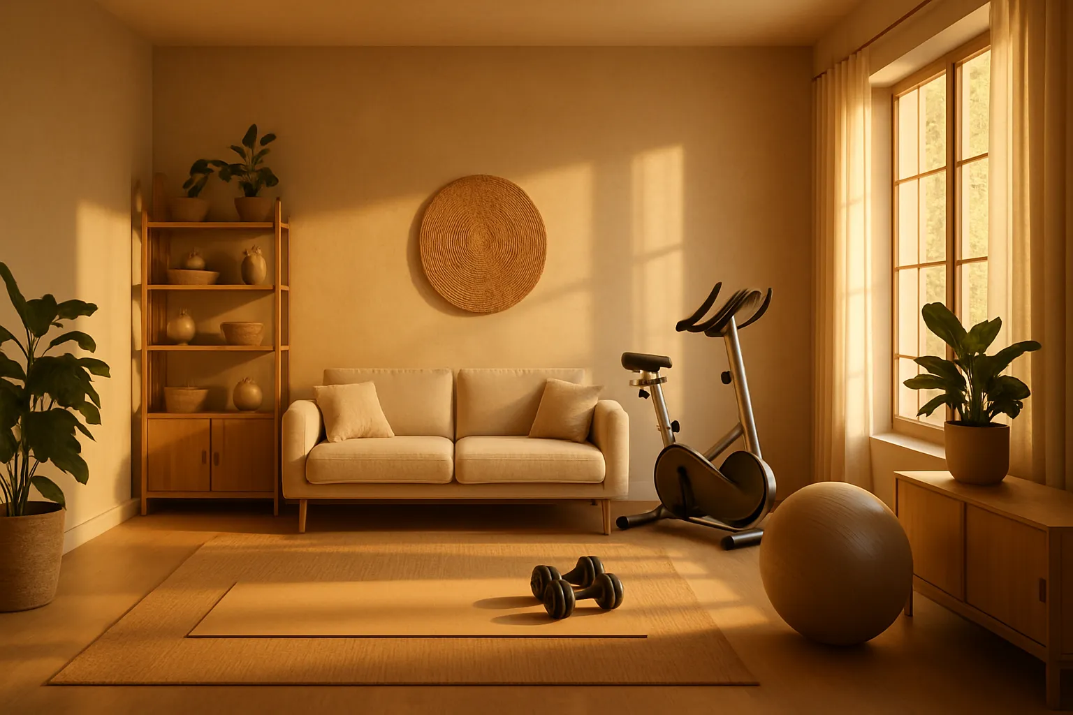 Cozinha organizada focada em alimentação saudável Cozinha moderna e organizada com estação de preparo de refeições saudáveis, frutas e vegetais frescos visíveis