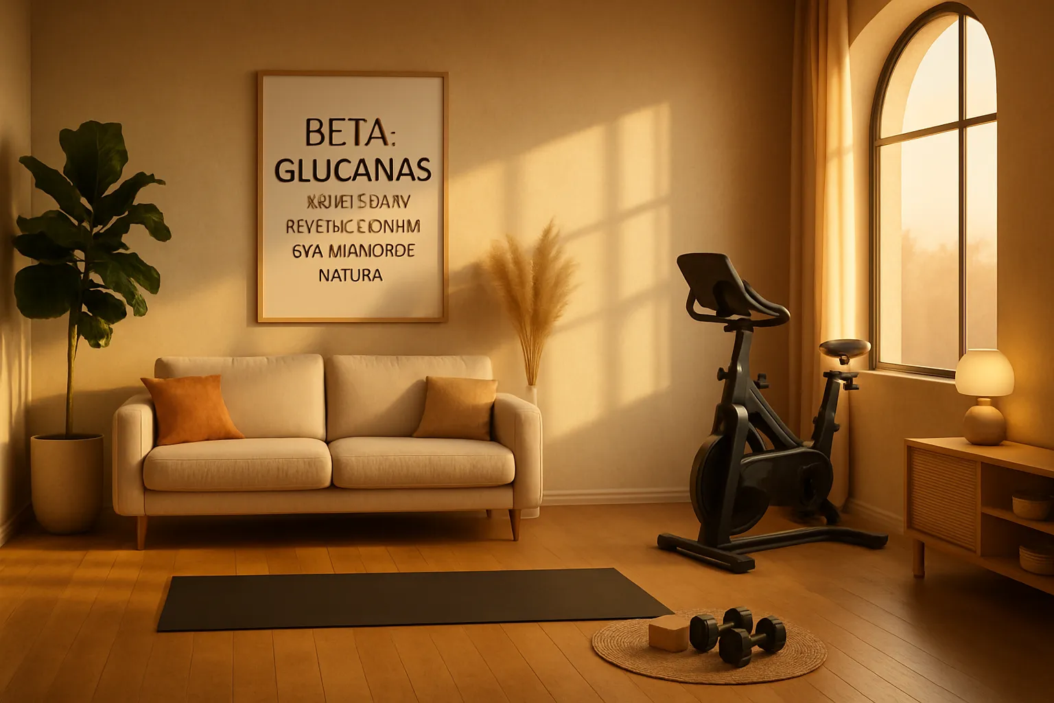 Cozinha moderna bem iluminada com bancada organizada para preparo de alimentos ricos em beta-glucanas, mostrando ambiente ideal para nutrição funcional