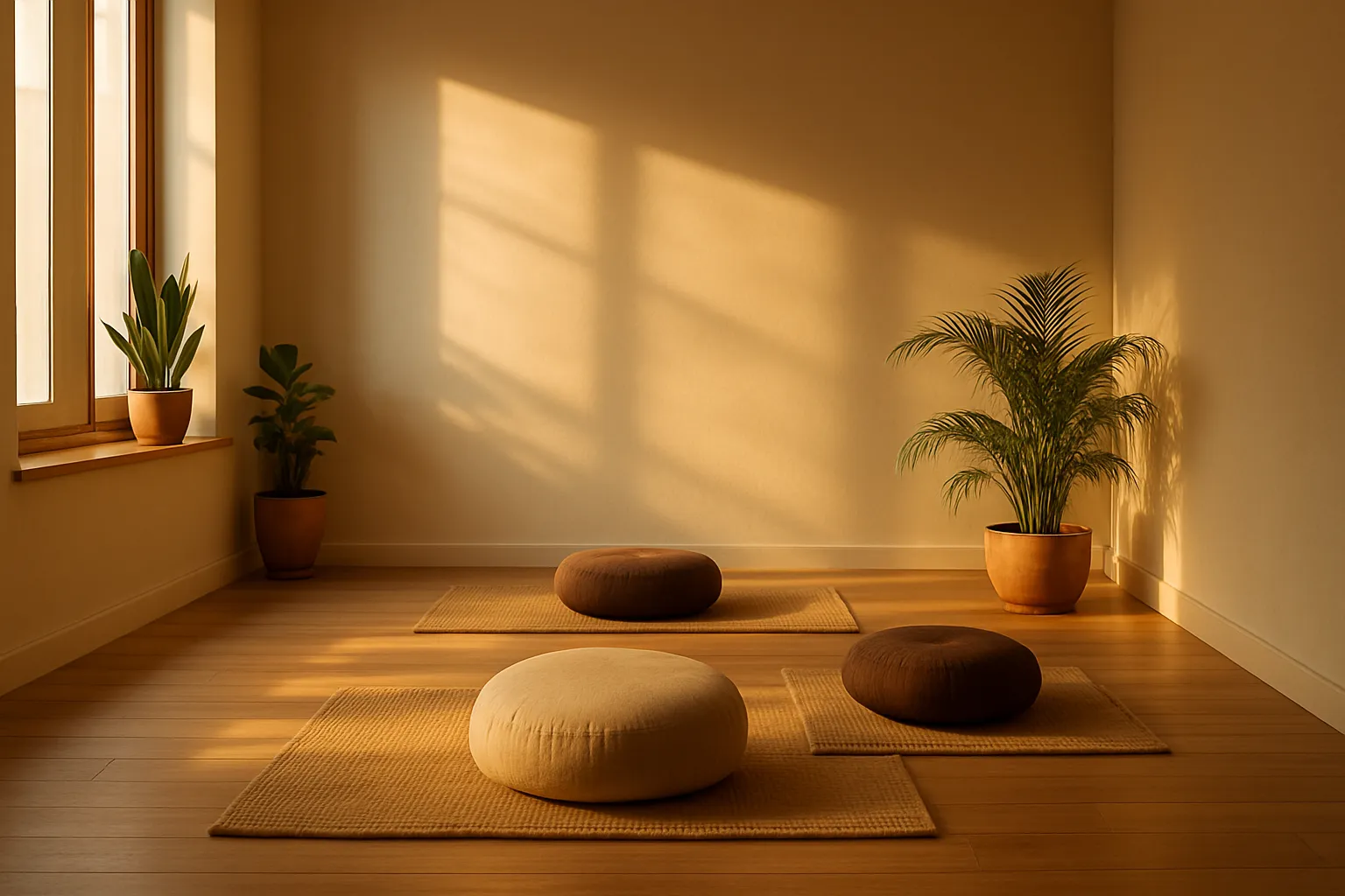 Ambiente doméstico organizado com equipamentos de musculação e iluminação natural adequada