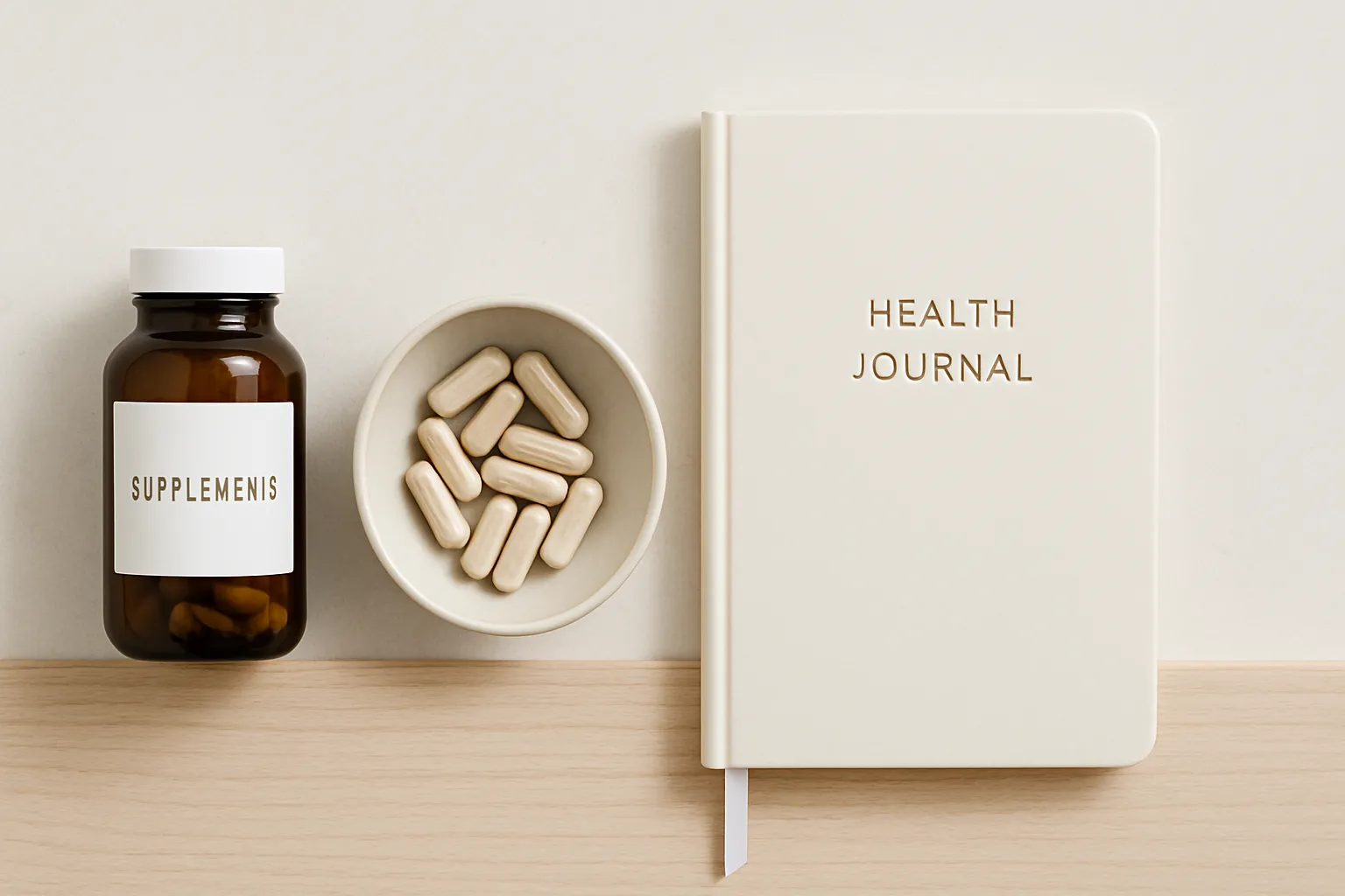 Relógio, cronômetro e caderno de anotações sobre mesa para acompanhar ciclos de produtividade de 90 minutos