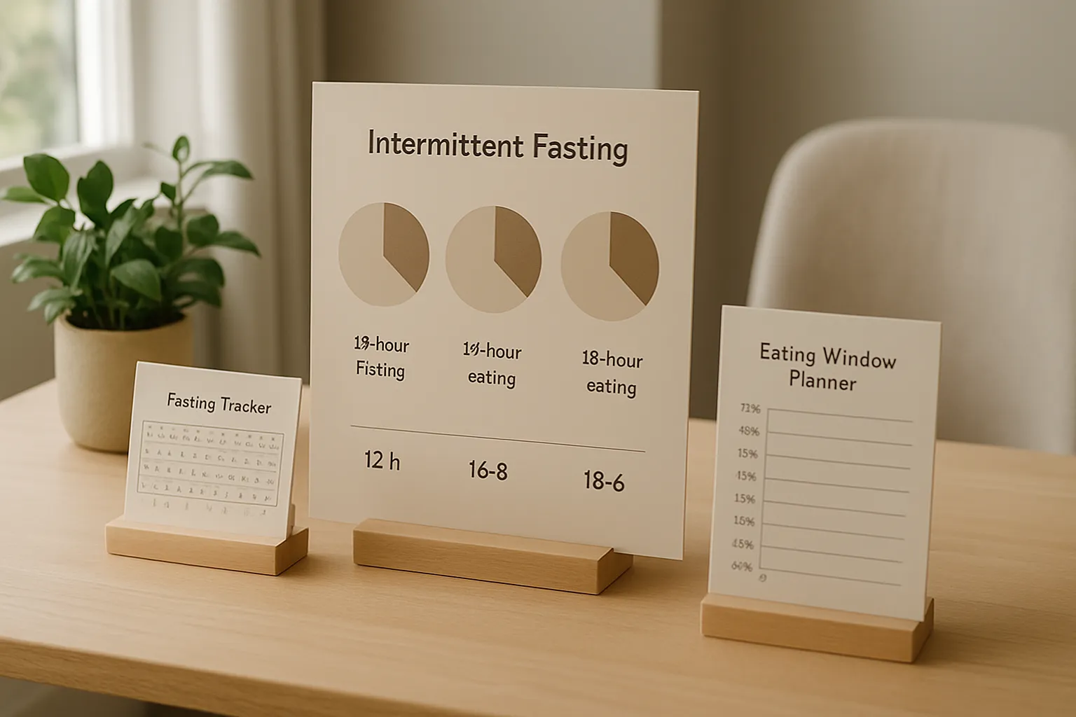 Ferramentas educacionais mostrando diferentes protocolos de jejum intermitente e janelas alimentares
