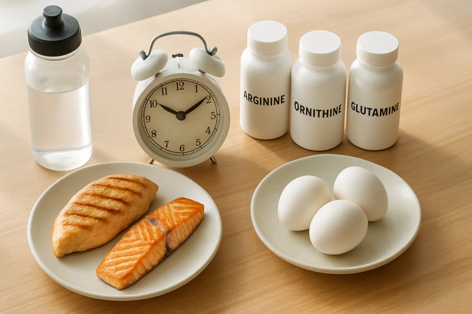 Refeição rica em proteínas e aminoácidos específicos (arginina, ornitina, glutamina) estrategicamente programada para estimular a produção natural de hormônio do crescimento