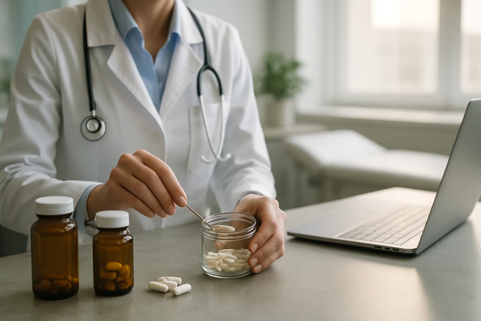 Especialista clínico preparando protocolo personalizado de suplementação com boro e magnésio para reduzir SHBG e aumentar testosterona livre