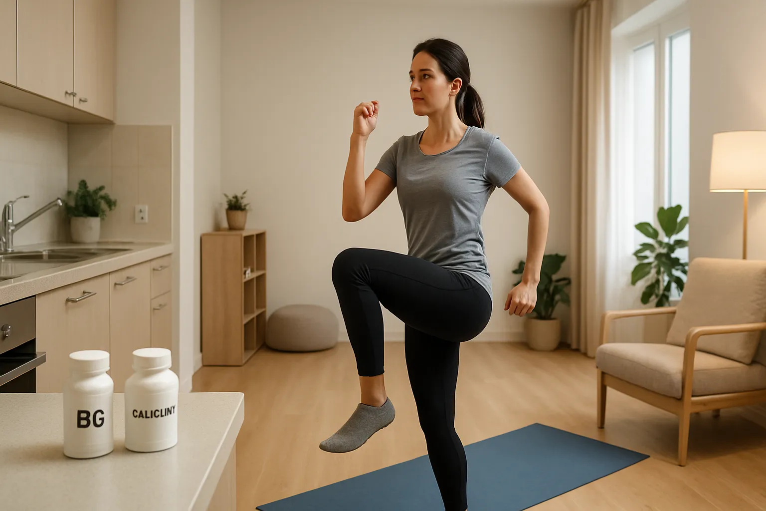 Rotina matinal de prevenção de PMDD com exercício aeróbico, suplementação estratégica e ferramentas de manejo de estresse em ambiente doméstico