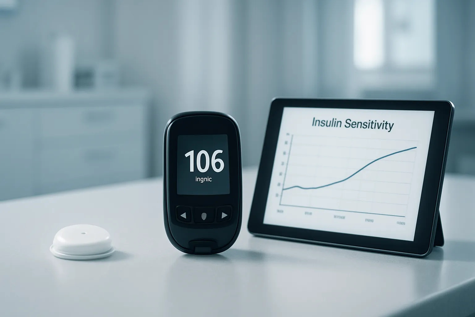 Sistema de monitoramento de glicose contínua mostrando controle glicêmico estável após uso de ácido alfa-lipóico para melhorar sensibilidade à insulina