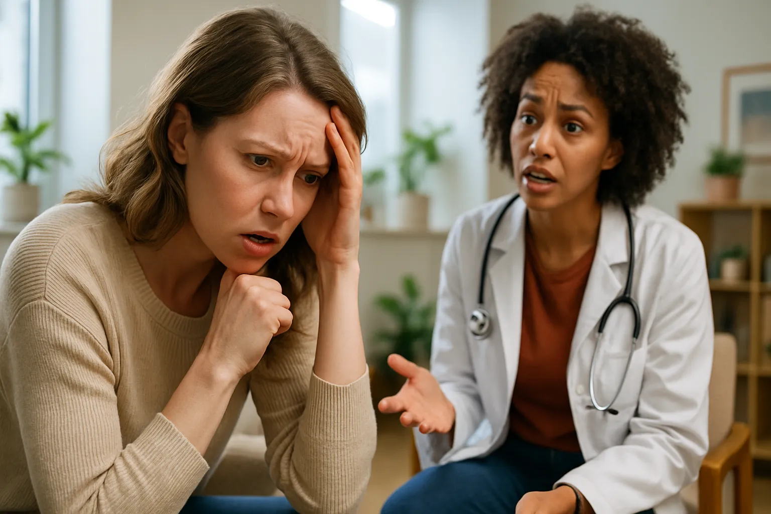 Pessoa demonstrando sintomas de disfunção na metilação incluindo ansiedade e dificuldade de concentração