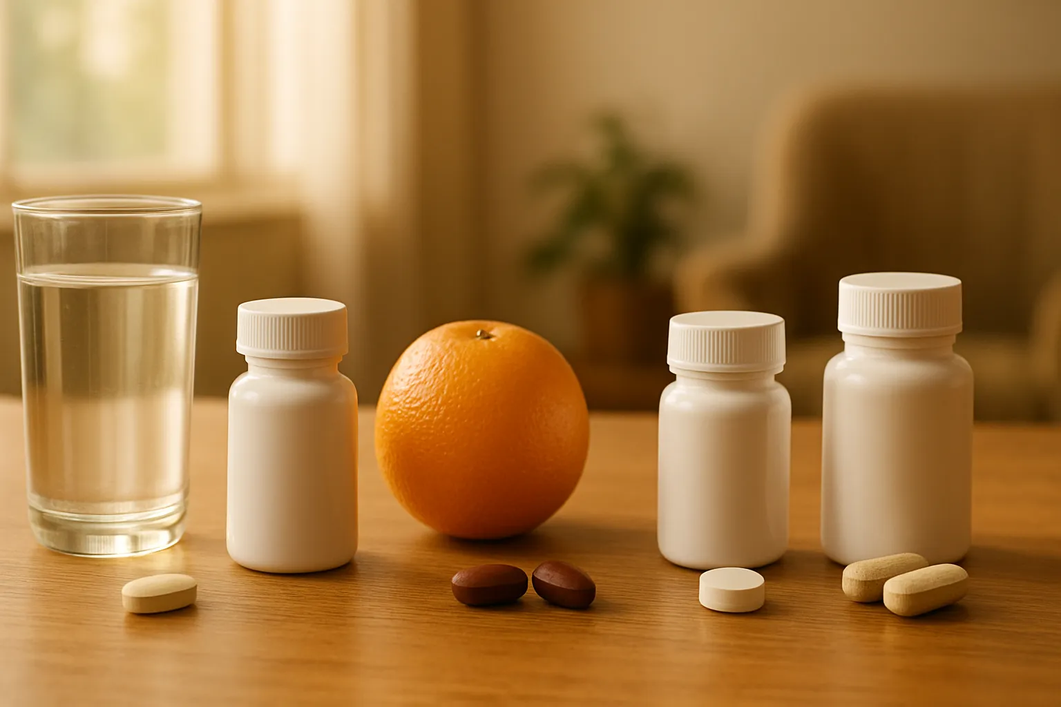 Protocolo visual de timing de suplementação ao longo do dia, mostrando o espaçamento correto entre levotiroxina matinal, ferro ao meio-dia e cálcio noturno