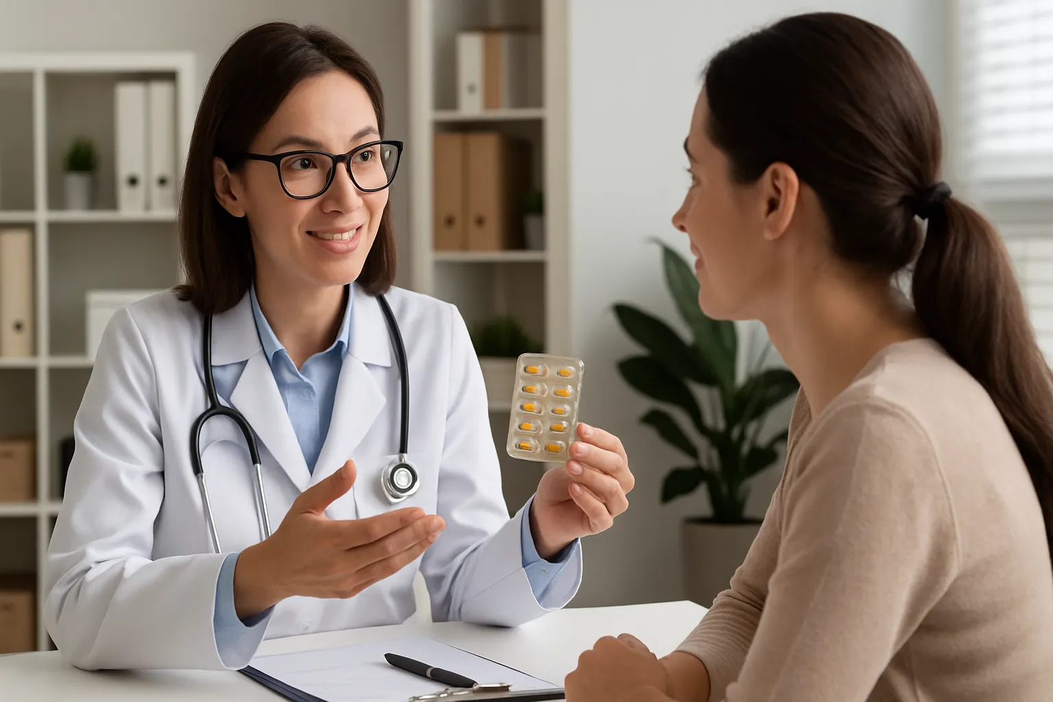 Médico orientando paciente sobre os benefícios do ômega 3 em consulta especializada