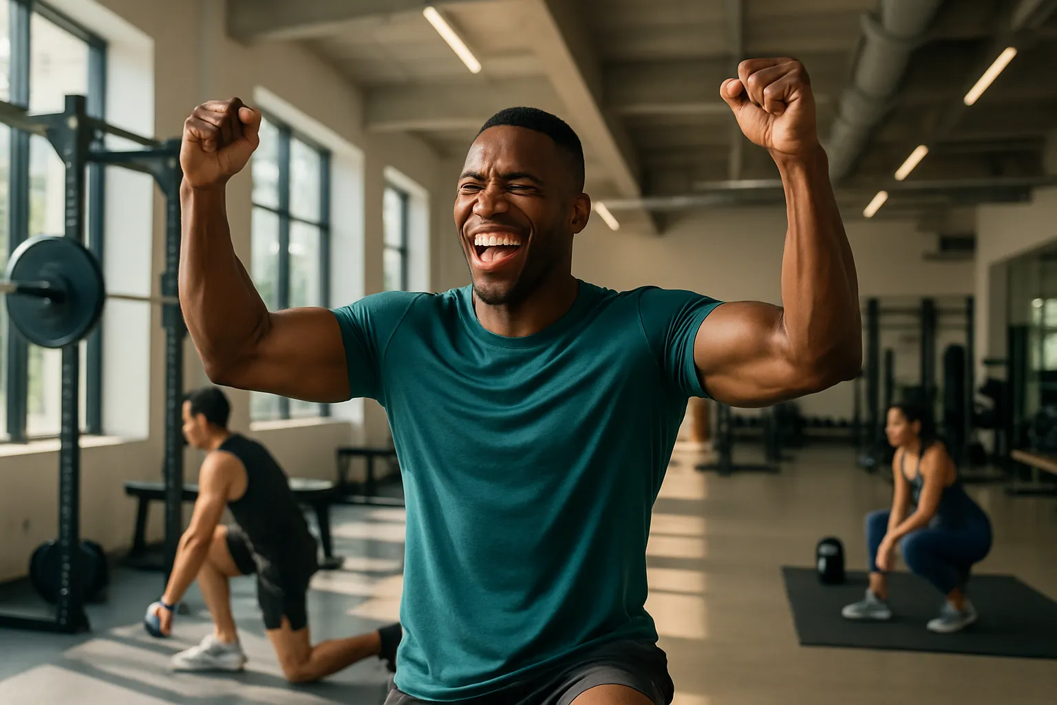 Atleta profissional demonstrando vitalidade e confiança após tratamento regenerativo, representando a transformação na recuperação esportiva