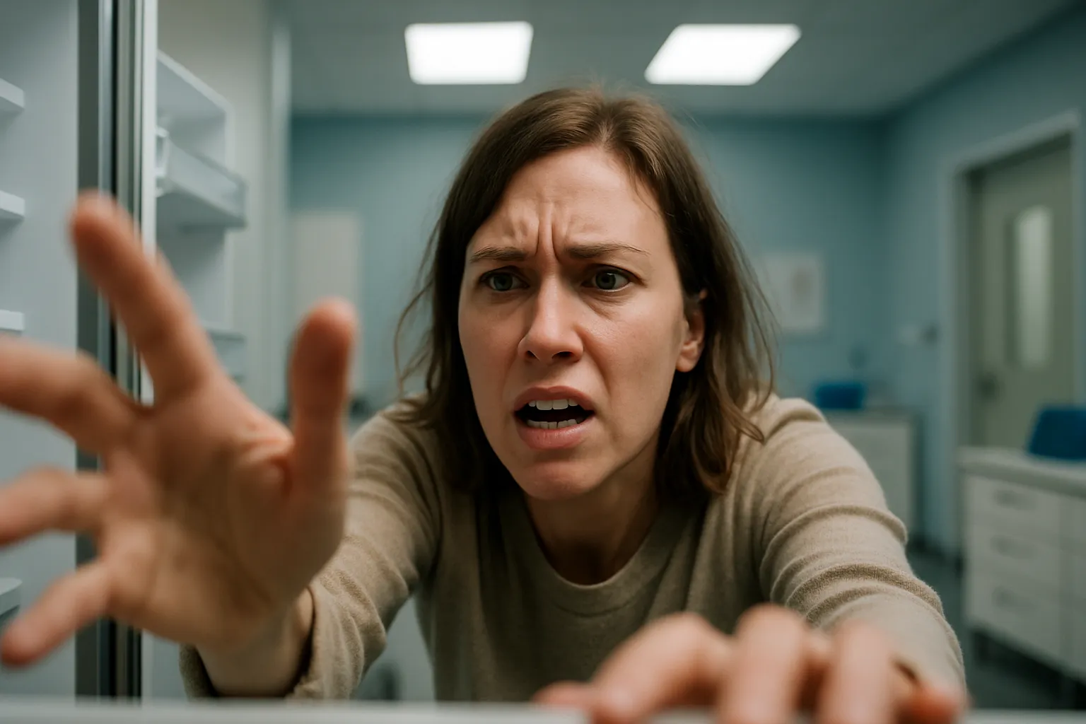 Mulher demonstrando fome intensa e descontrolada poucas horas após café da manhã inadequado, ilustrando desregulação hormonal da grelina