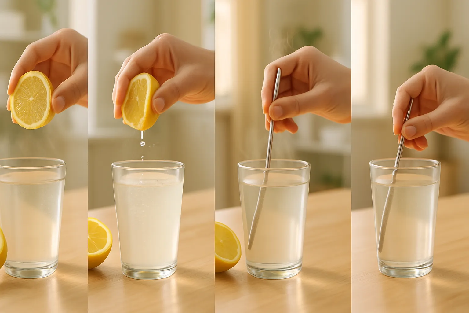 Protocolo Correto de Preparo Demonstração do protocolo correto de preparo de água com limão em jejum com canudo para proteção dental