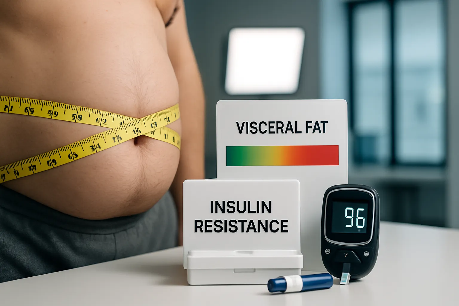 Avaliação de Gordura Visceral e Síndrome Metabólica Medição de circunferência abdominal para avaliação de gordura visceral e síndrome metabólica