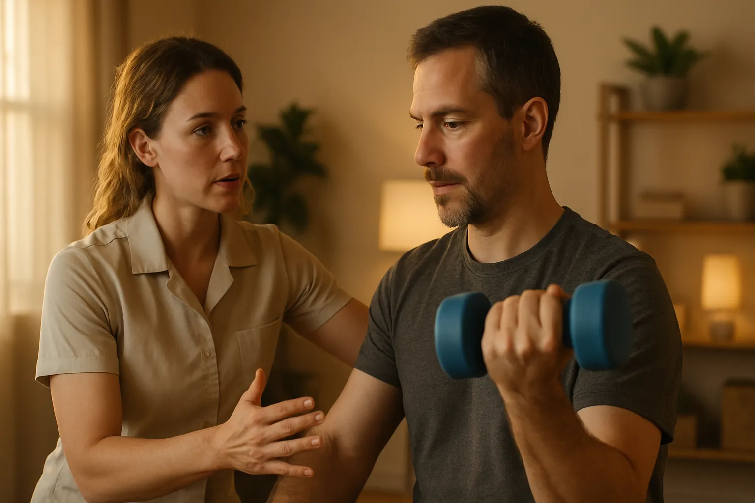 Treino de Força: Protocolo para Preservação Muscular Especialista orientando protocolo de treino de força para preservação de massa muscular em homem acima de 35 anos