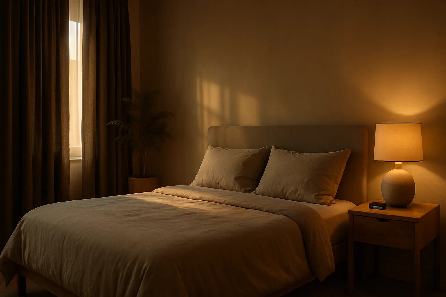 Cellular Regeneration and Anti-Aging Sleep Protocol Ambiente de quarto preparado para sono profundo otimizado visando produção hormonal e regeneração celular