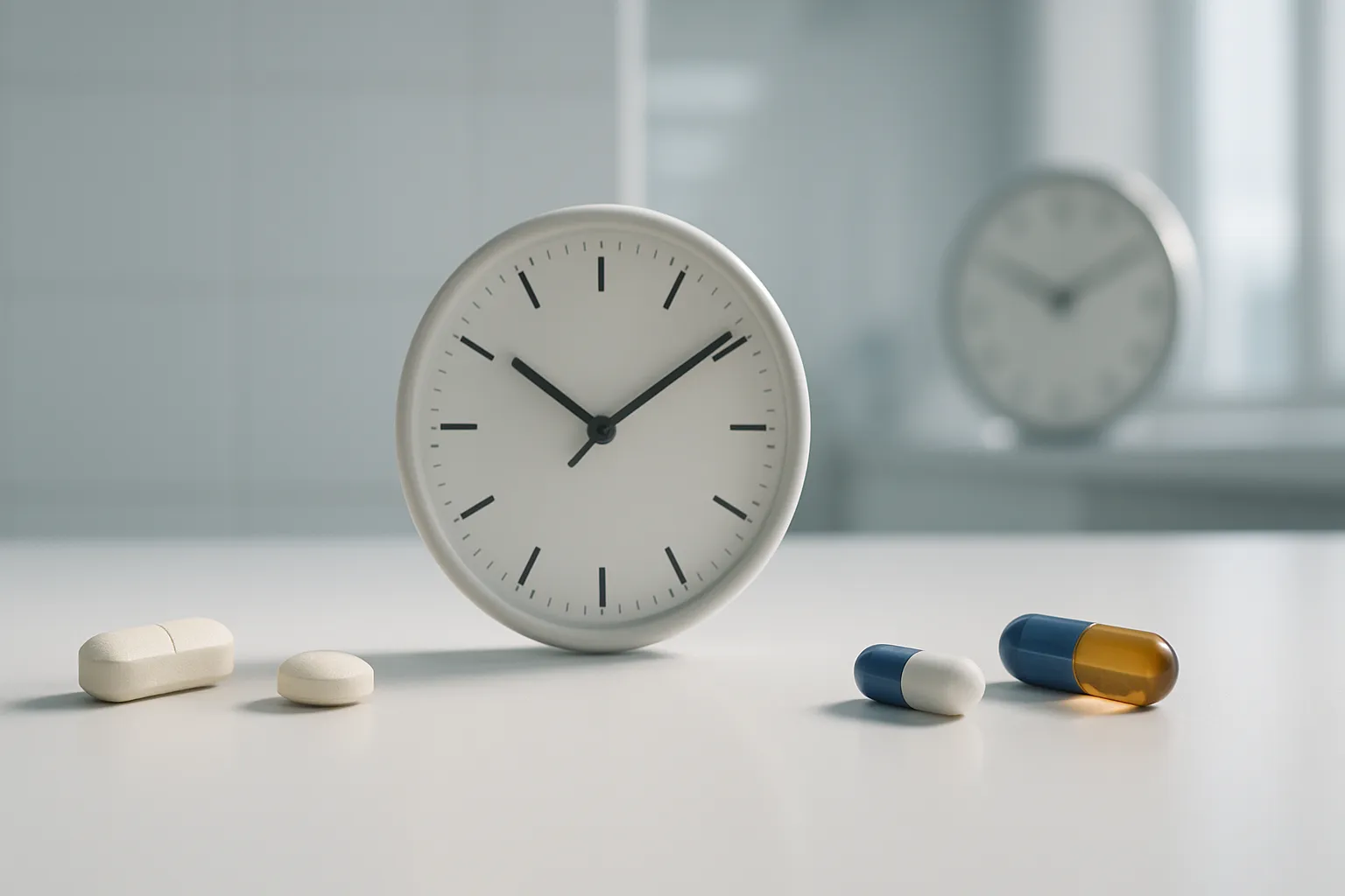 Cronofarmacologia Circadiana Visualização de cronograma de medicação seguindo ritmo circadiano com horários matutinos e noturnos